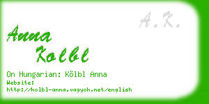 anna kolbl business card